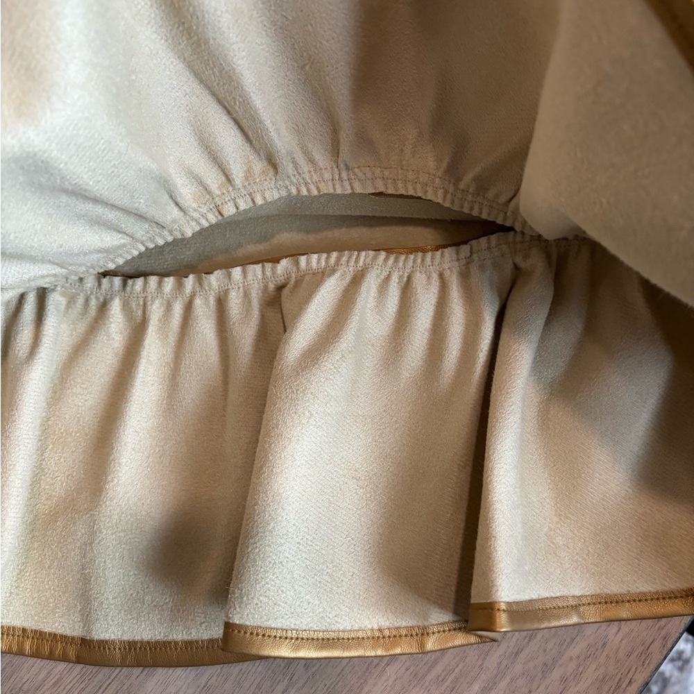 Satin Gold Ruffle Dress - Picture 5 of 6